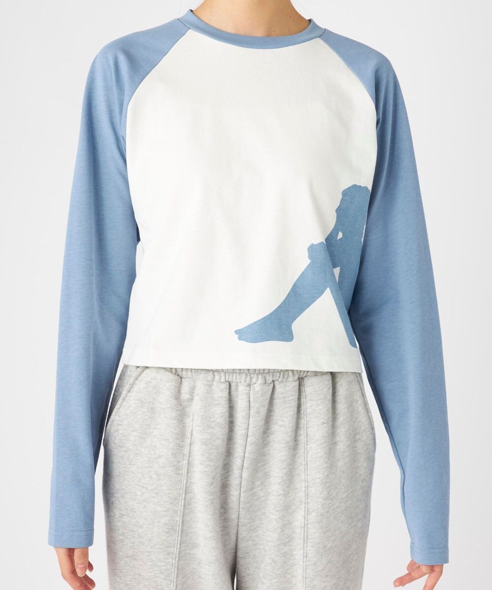 OP／FILA 【Kappa】ショート丈 シルエットロゴ ラグランロンT 