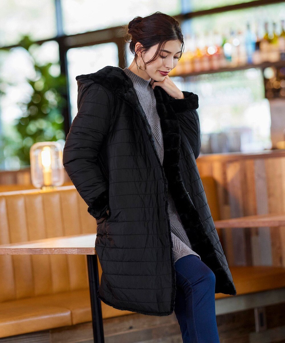 Tiaclasse 【2WAY】エコファーキルティングリバーシブルコート 