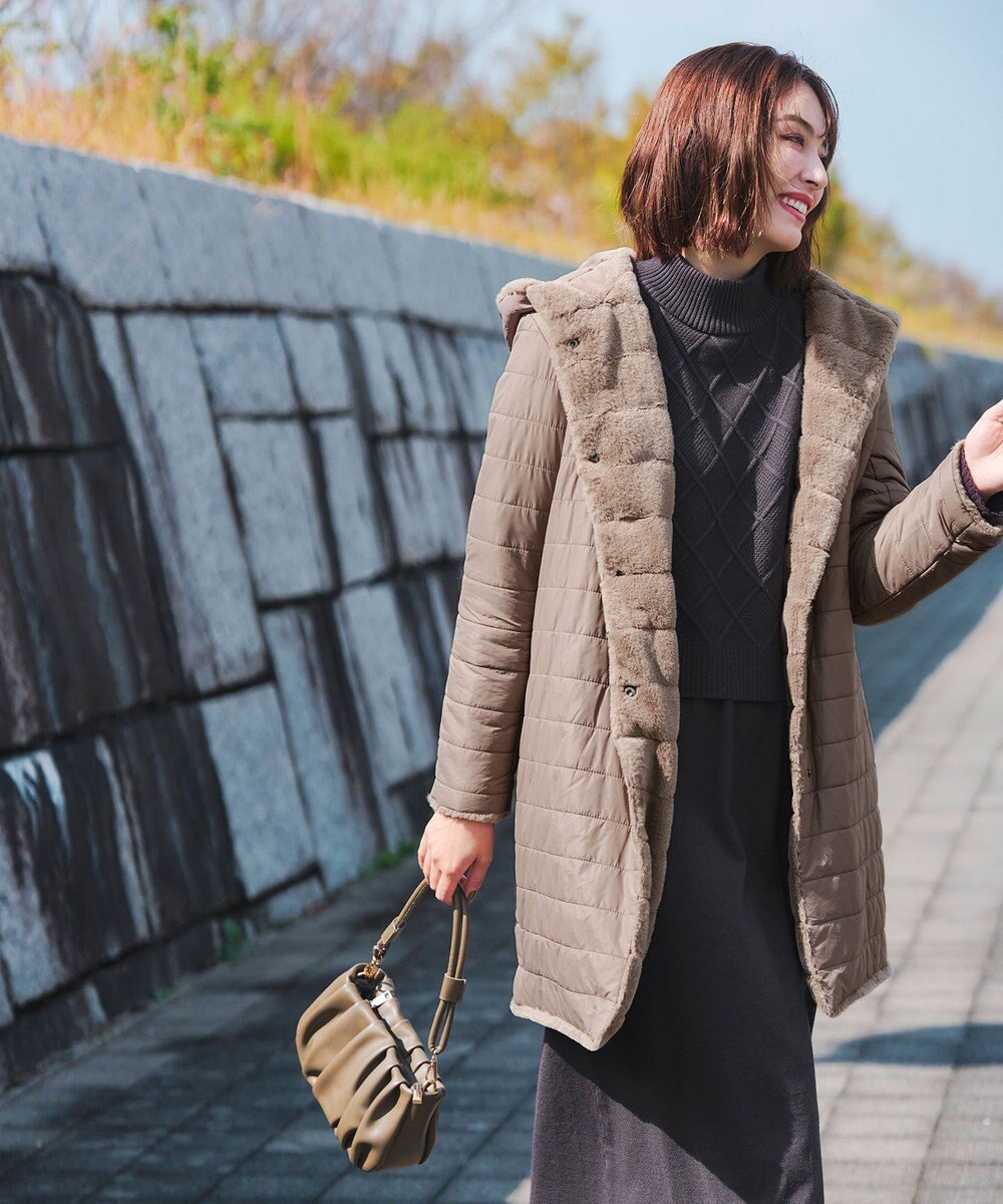 Tiaclasse 【2WAY】エコファーキルティングリバーシブルコート 