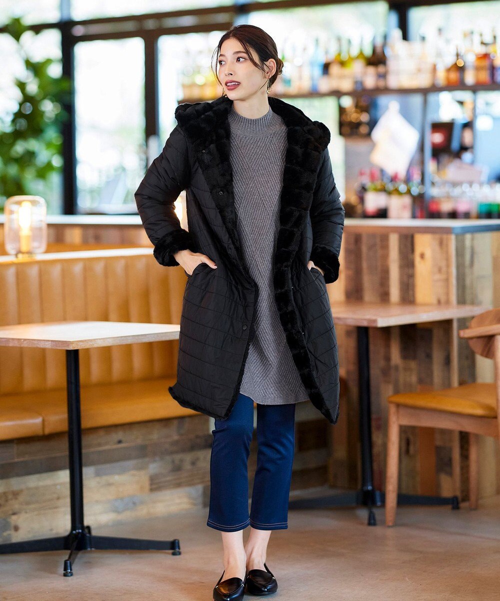 Tiaclasse 【2WAY】エコファーキルティングリバーシブルコート 