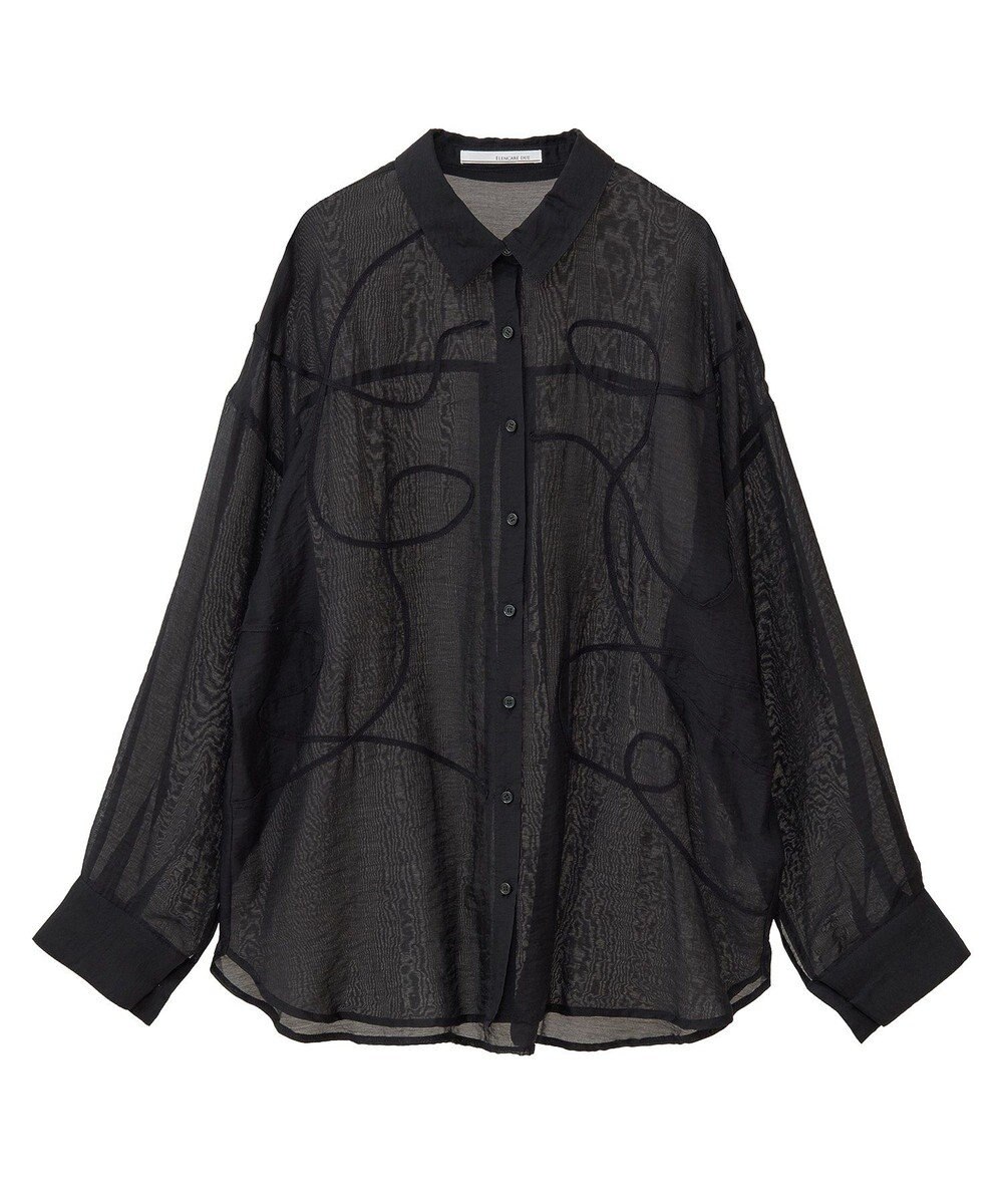 Green Parks ・ＥＬＥＮＣＡＲＥ　ＤＵＥ　テープ刺繍シアーシャツ 