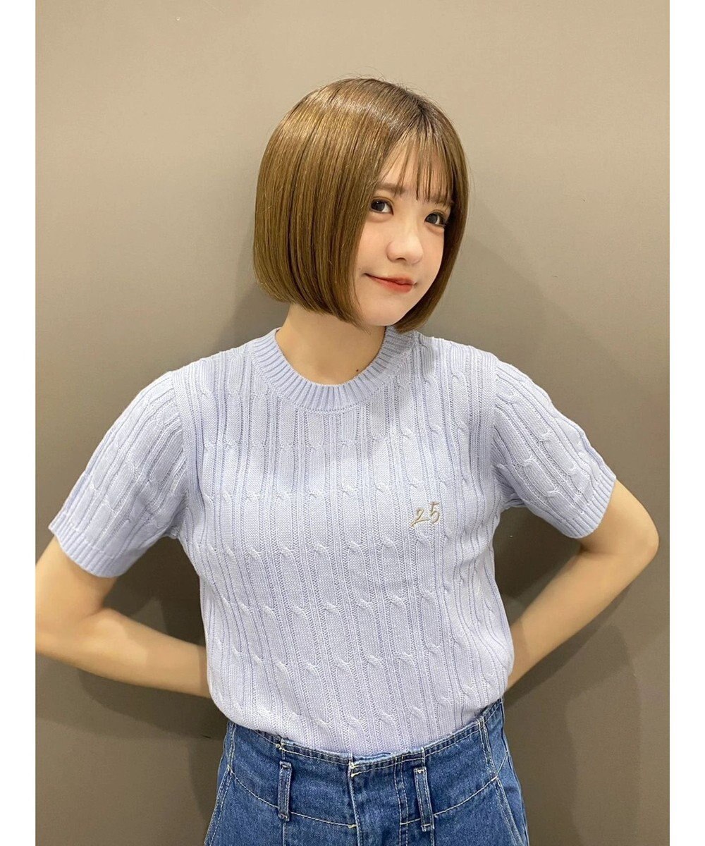 Green Parks ケーブル半袖ニット 