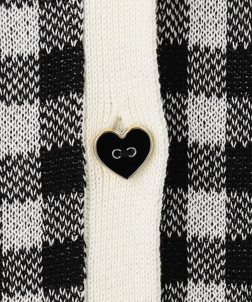 ANY KIDS ギンガム総柄ニット カーディガン 