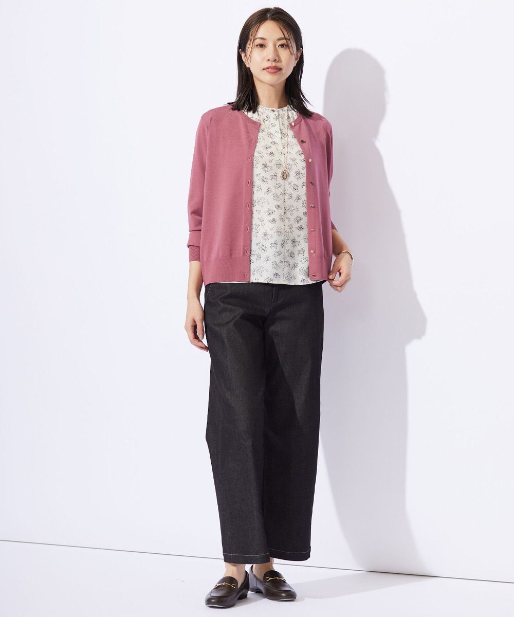 J.PRESS LADIES S 【洗える】ハイパワーデニムツイル ワイド パンツ 