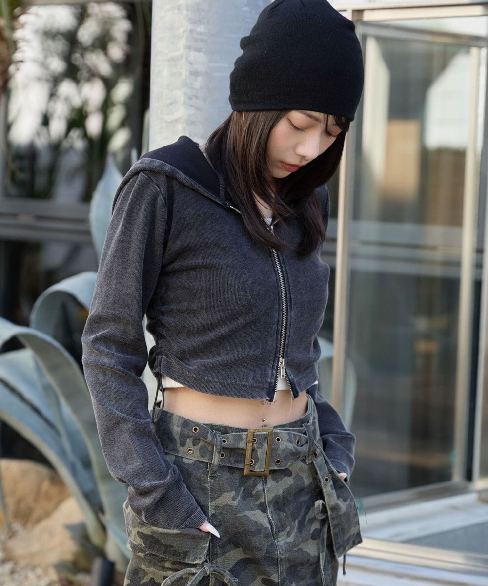 WEGO リブジップパーカー 