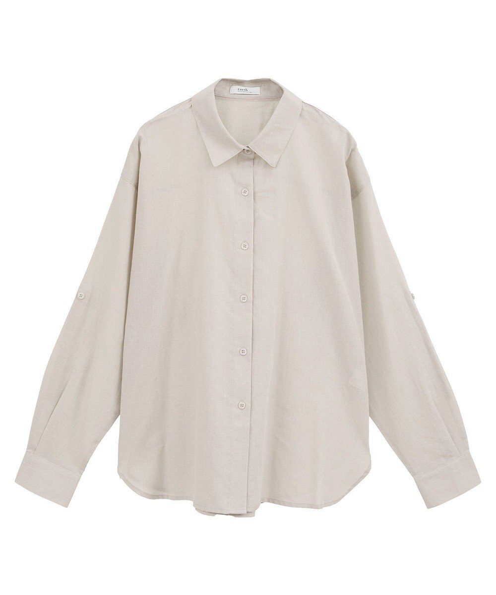 earth music&ecology 【接触冷感】綿麻混ベーシックシャツ 
