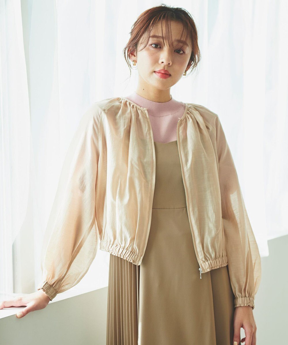 Feroux 【洗える】シアー ブルゾン 