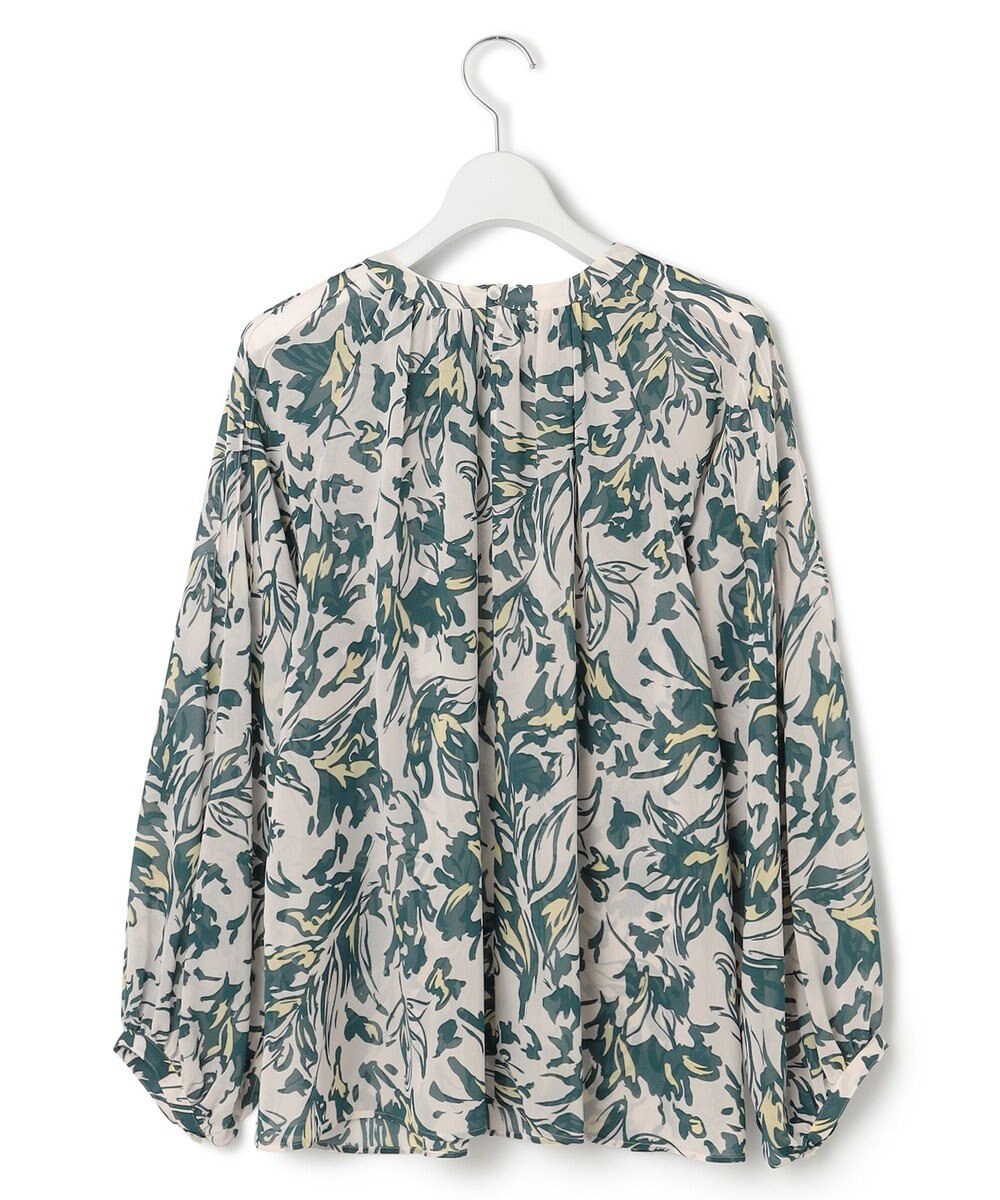 23区 【洗える】ニュアンスフラワー プリント ブラウス 