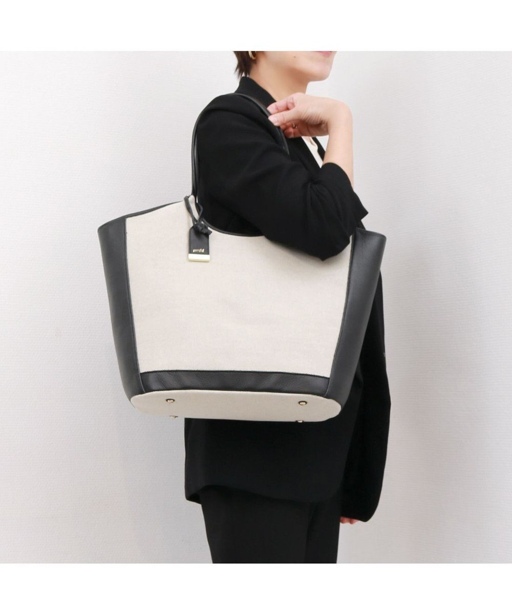 UNBILLION ペルケ perche / キャンバス・牛革トリミングトート 