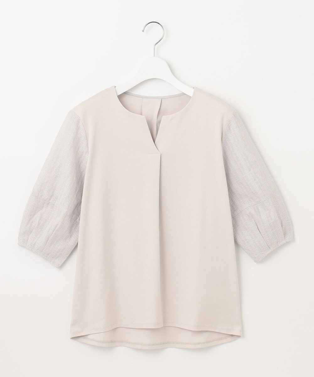 J.PRESS LADIES 【WEB限定カラーあり・接触冷感・UVケア】 スムースジャージー キーネック カットソー 