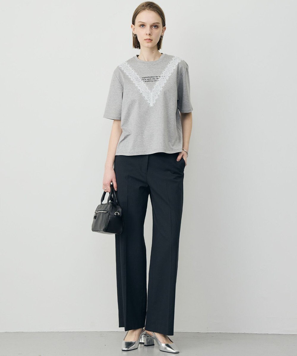 ICB L レースコンビ ロゴTシャツ 