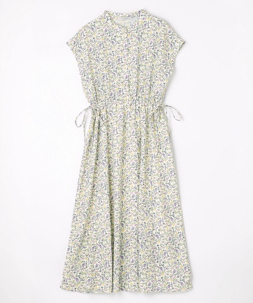 ANY 【洗濯機可能】サイドリボンフラワープリント ワンピース 