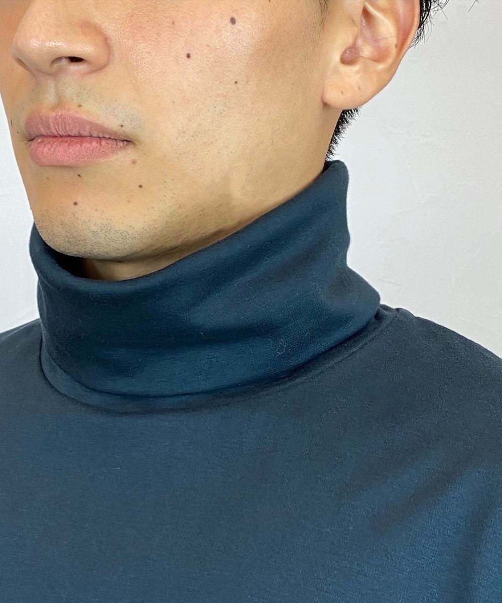 KASHIYAMA 【シルケット加工】コットンタートルネックカットソー 