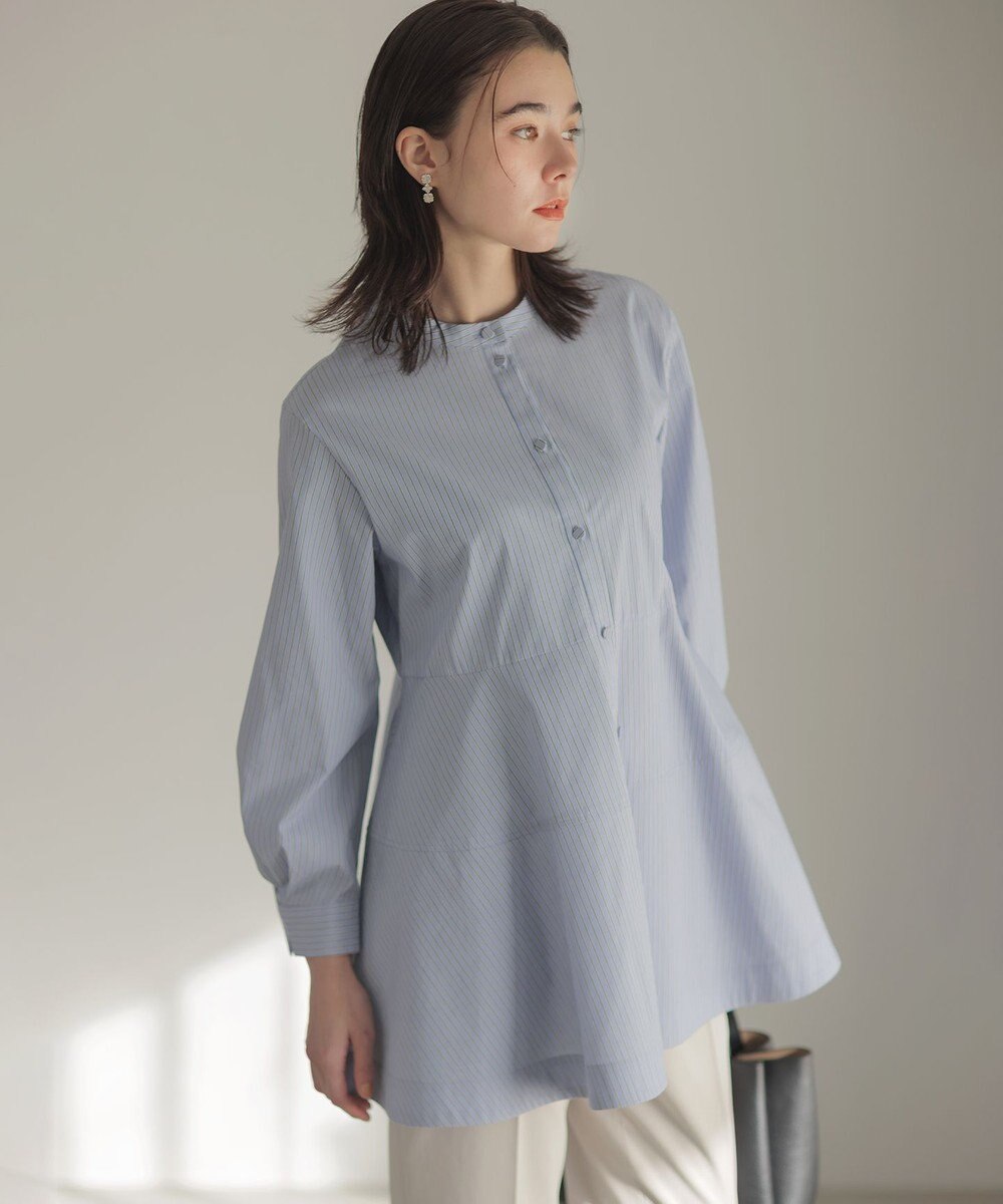 組曲 S 【前後着用可】コンパクトシャーティング チュニックブラウス 