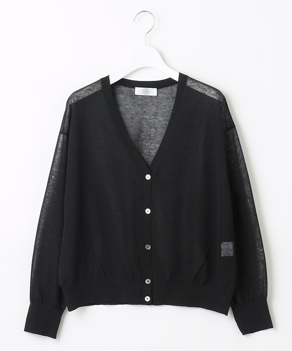 J.PRESS LADIES S 【洗える】LINEN MIX SHEER Vネック カーディガン 