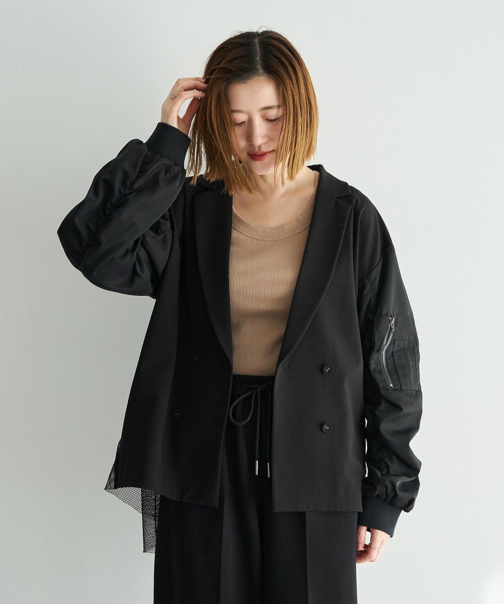 YECCA VECCA 異素材MIXテーラードジャケット 