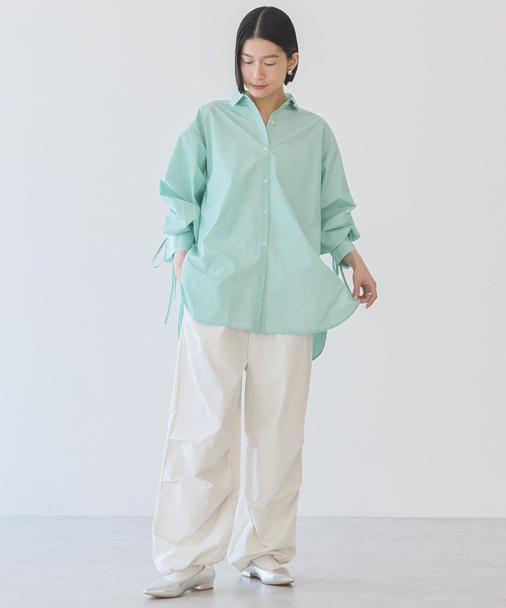 AMERICAN HOLIC 【WEB限定】イージーケアバックギャザーリボンシャツ 