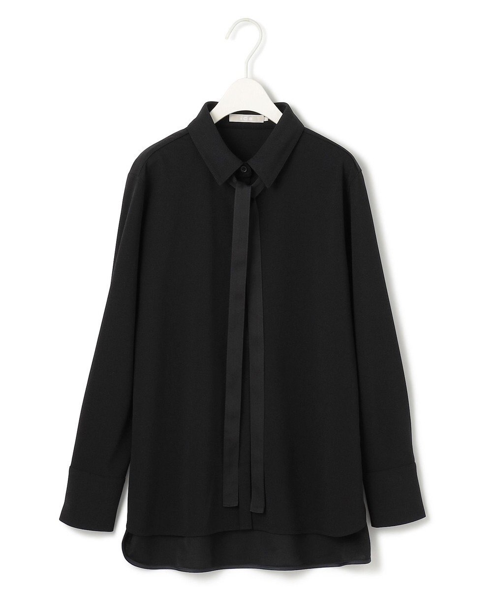 ICB 【洗える】マラボーテジョーゼット ボウタイデザインカットソー 