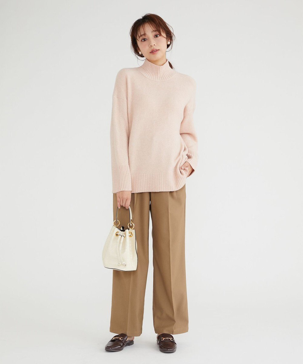 Feroux 【洗える】サイドオープンスラックス パンツ 