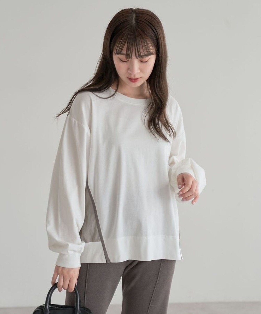 Green Parks グログランテープ配色ドッキングプルオーバー 