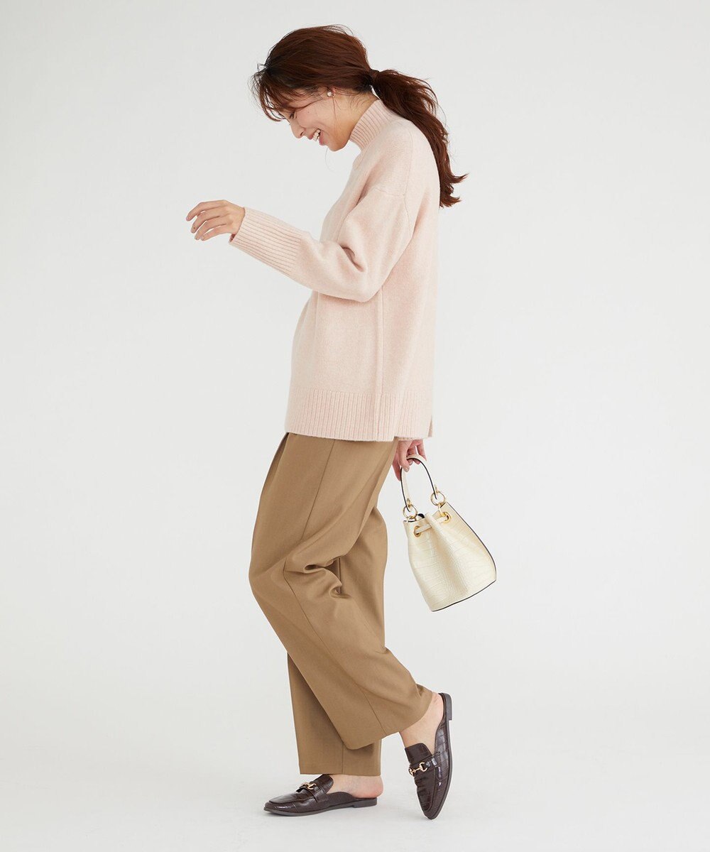 Feroux 【洗える】サイドオープンスラックス パンツ 