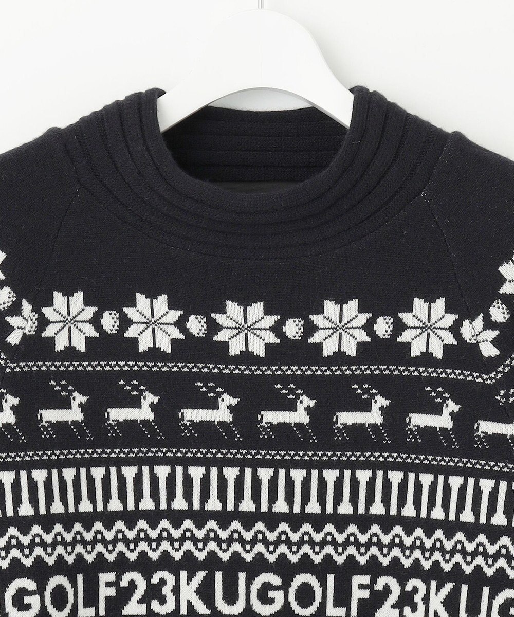 23区GOLF 【WOMEN】【ウォッシャブル】ノルディック柄裏付き ニット 