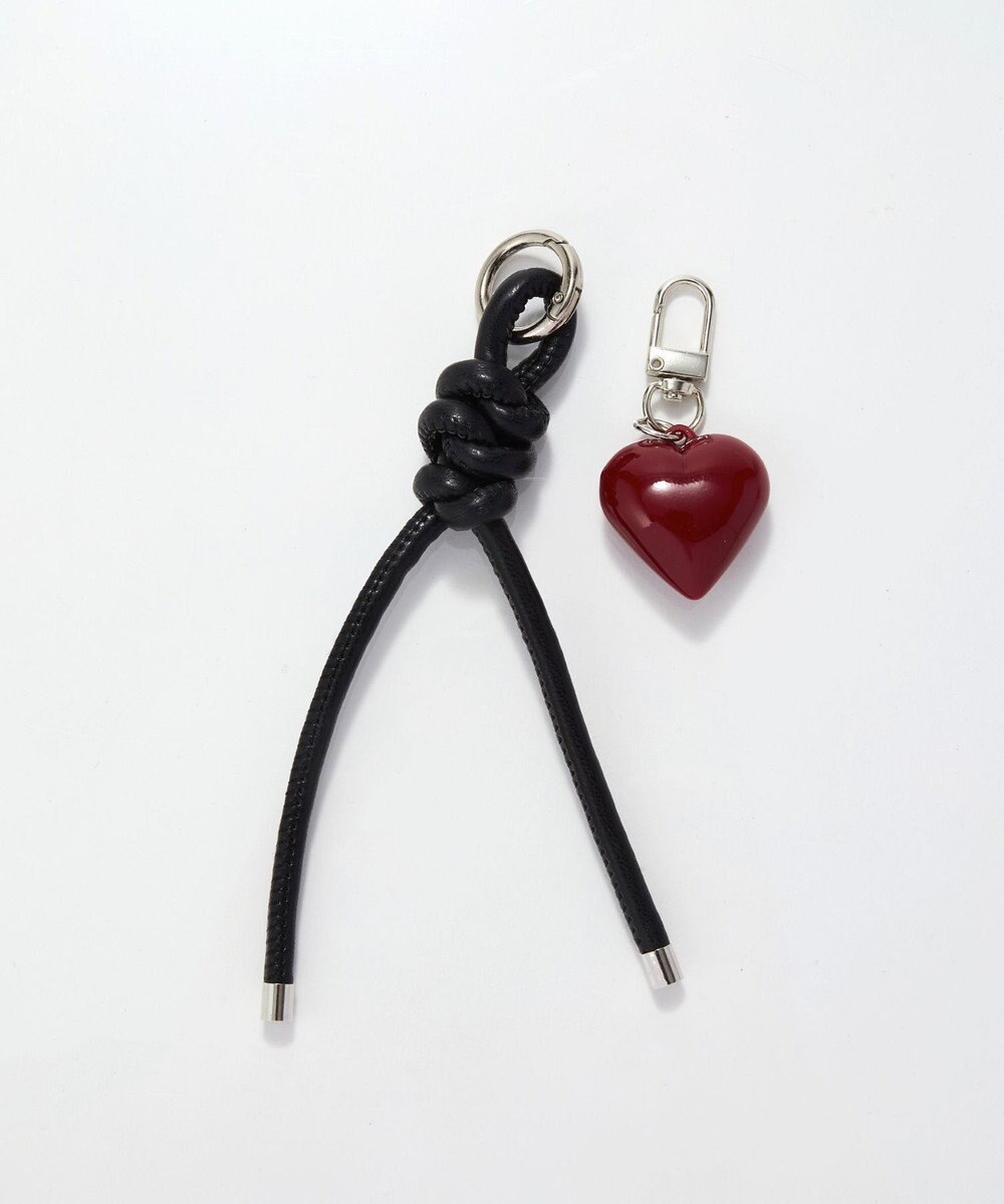 Phoebe ハートレザーコードバッグチャーム　レッド 