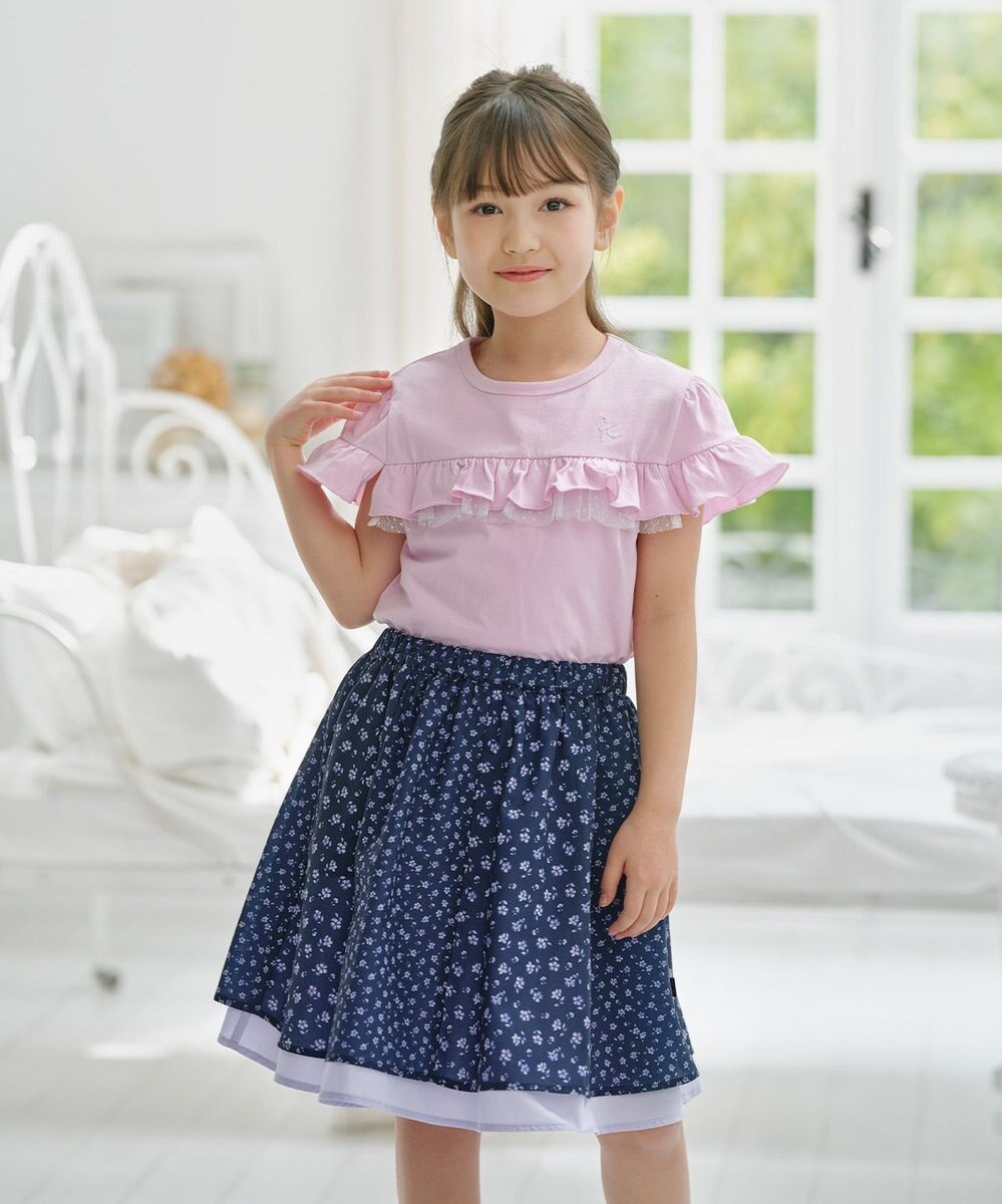 組曲 KIDS 【UVケア】【110-140㎝】フレアラッフル Tシャツ 