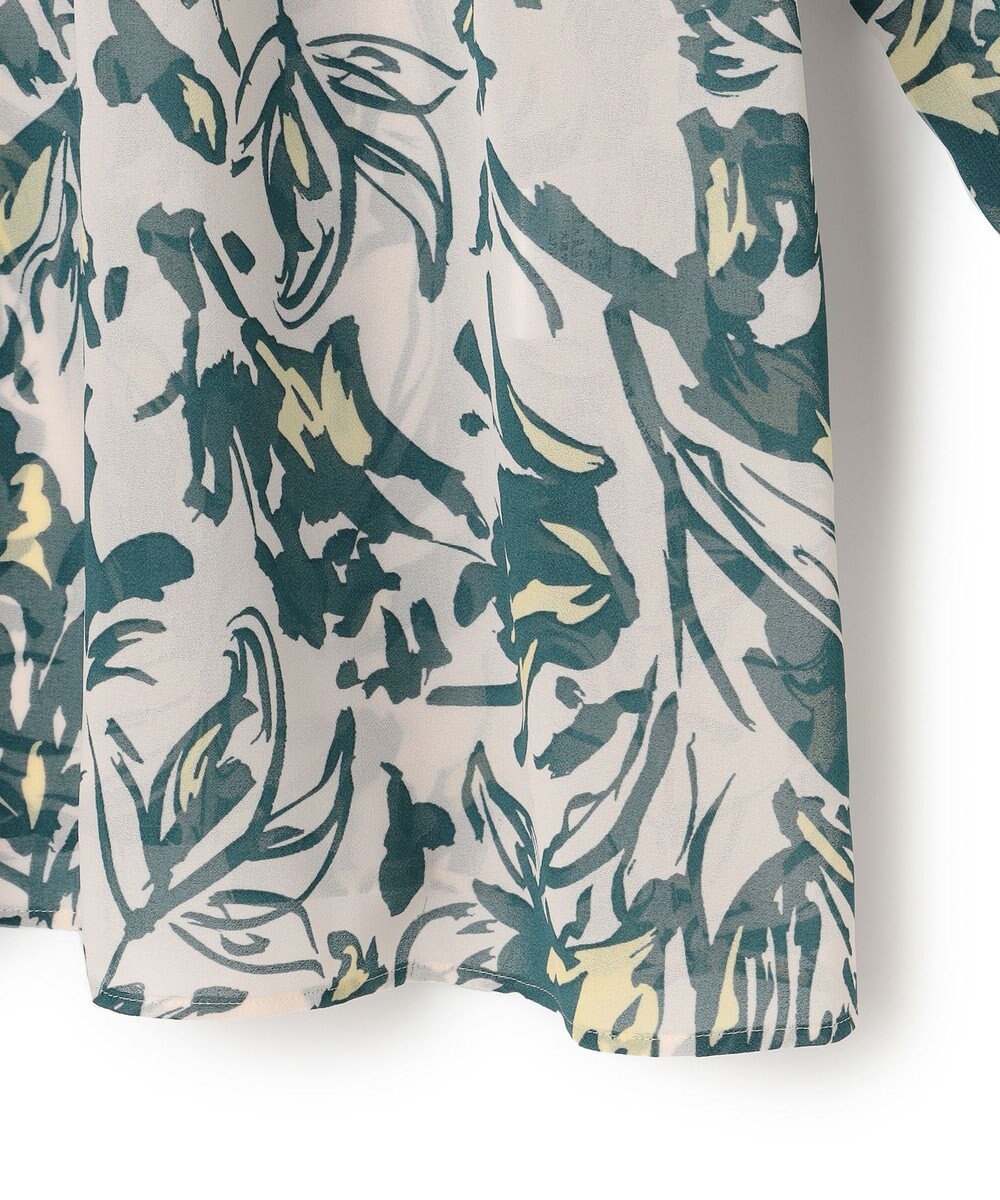 23区 【洗える】ニュアンスフラワー プリント ブラウス 