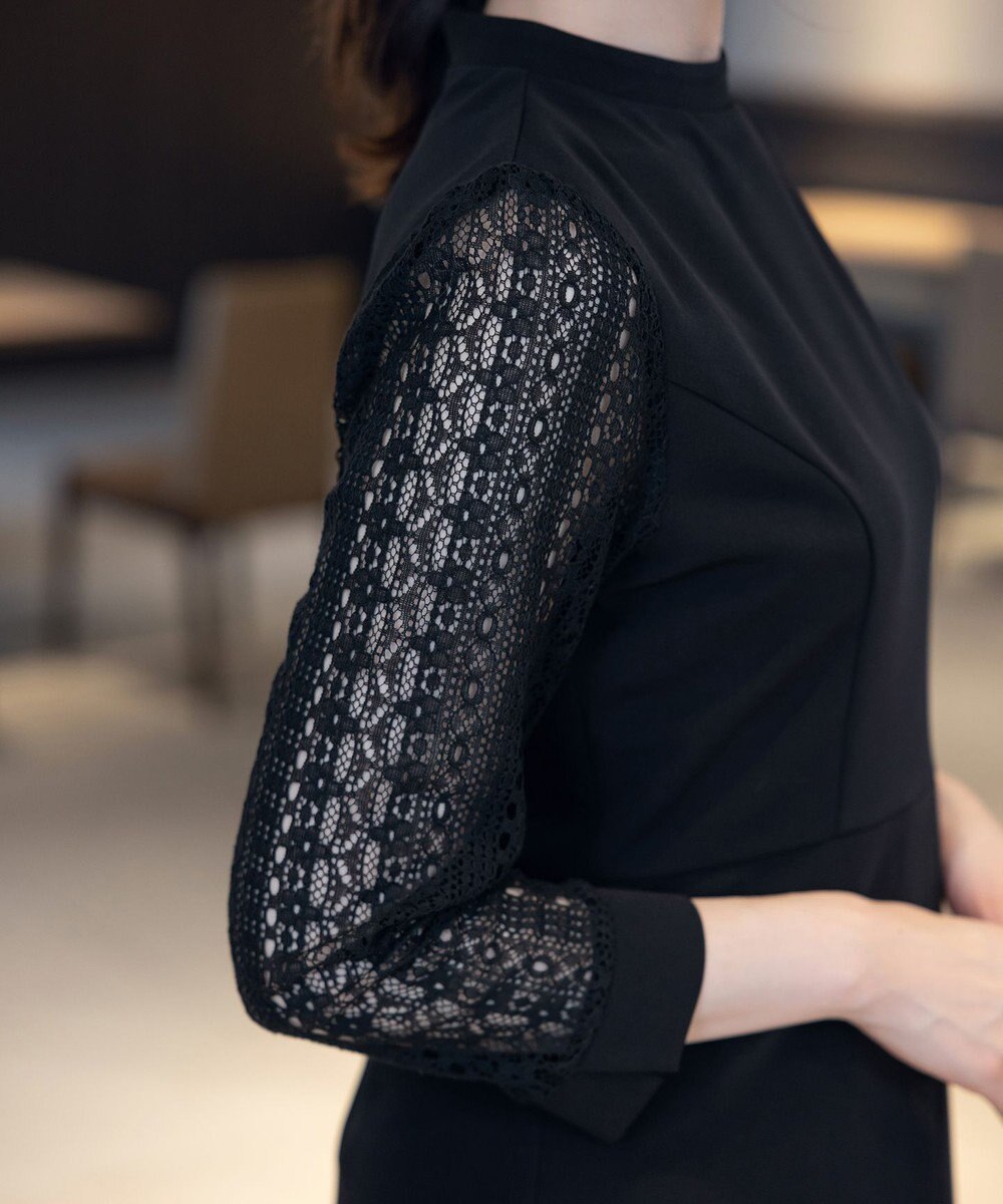 Tiaclasse L 【洗える】レーススリーブワンピース 