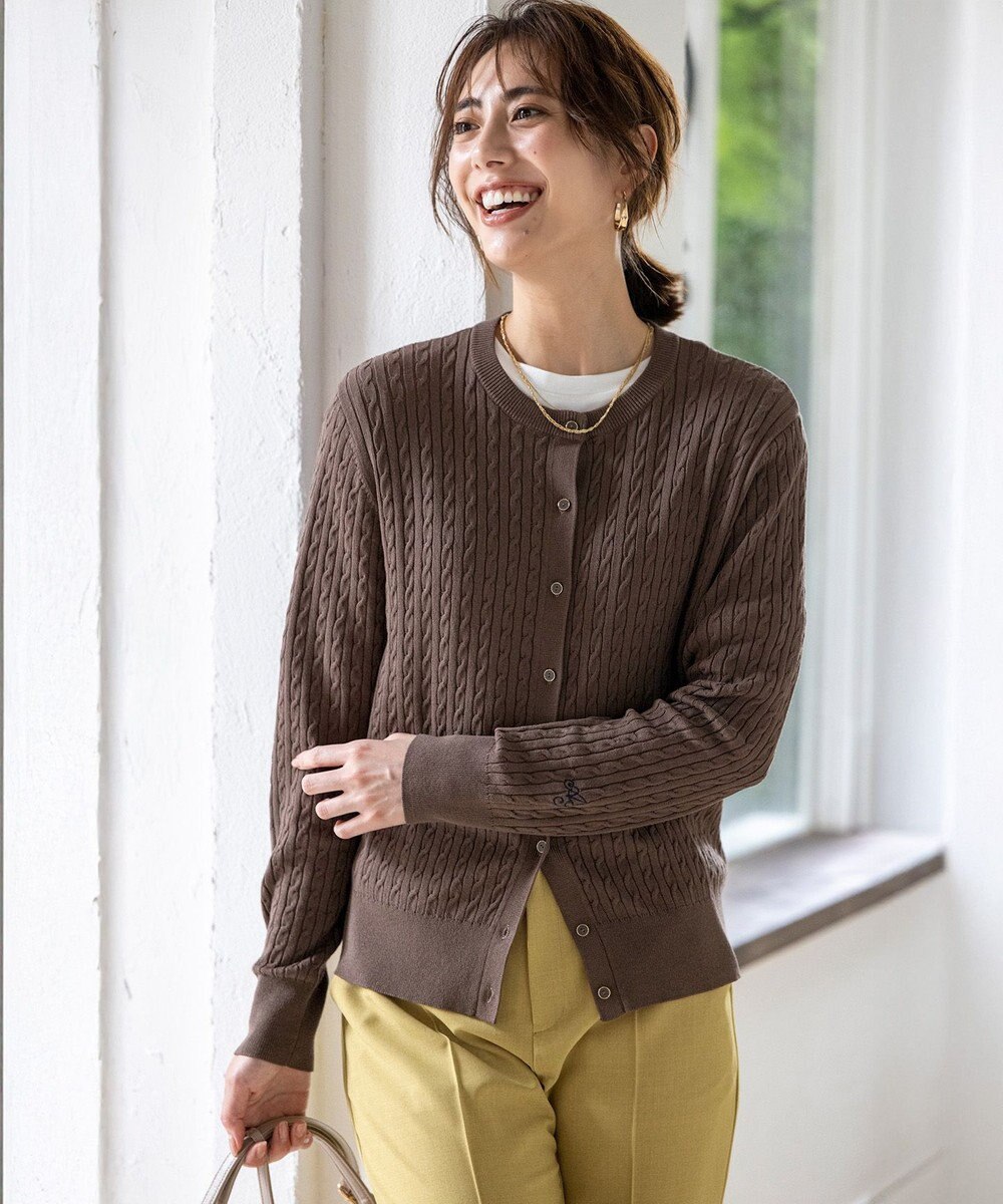 ANY SIS L ケーブルニット カーディガン 