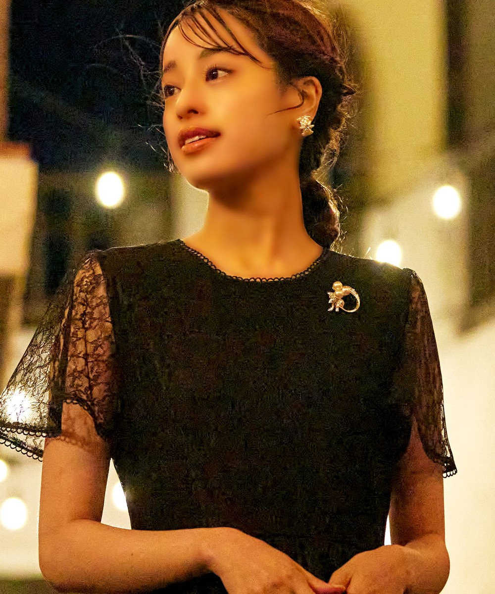 Tiaclasse パール＋リボンブローチ 