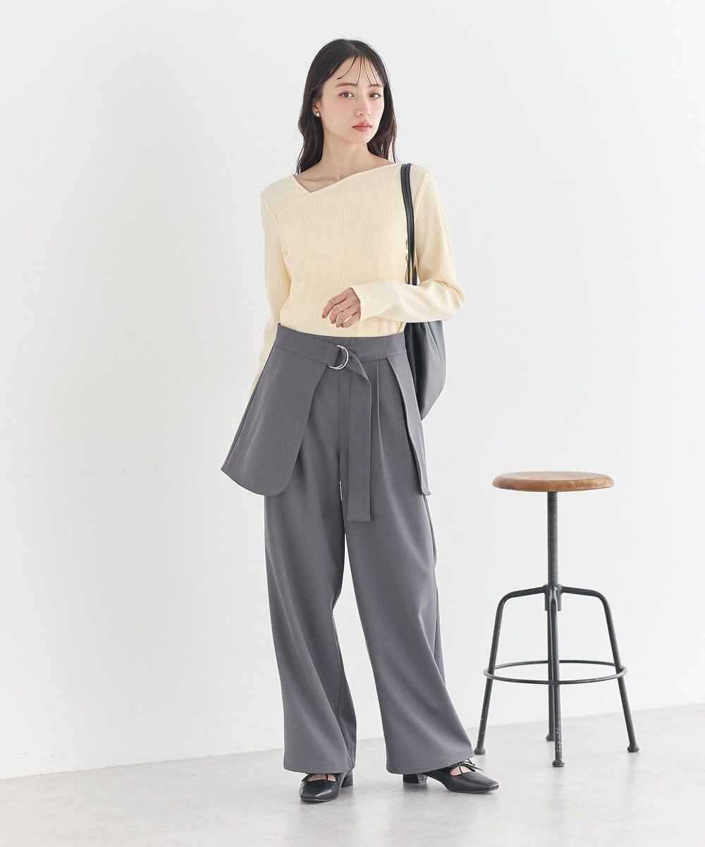 earth music&ecology アシメネックリブプルオーバー 