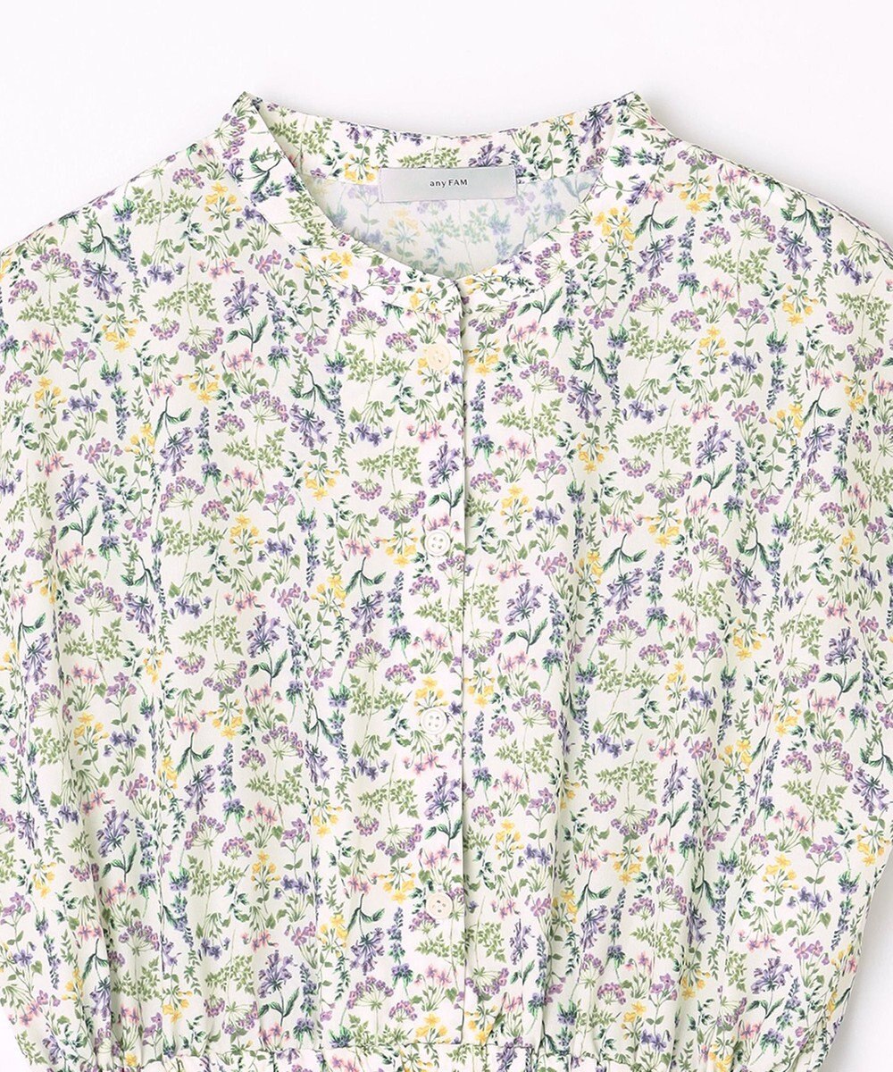 ANY 【洗濯機可能】サイドリボンフラワープリント ワンピース 