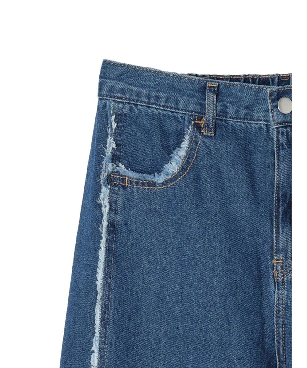 Green Parks ・Ｄｏｕｂｌｅ　Ｆｌａｇｓフリンジラインストレートデニム 