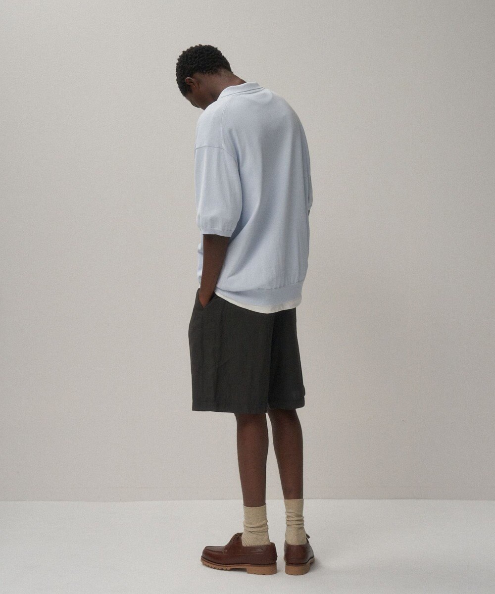 ATON COTTON WASHI KNIT | ハーフスリーブポロセーター - UNISEX 