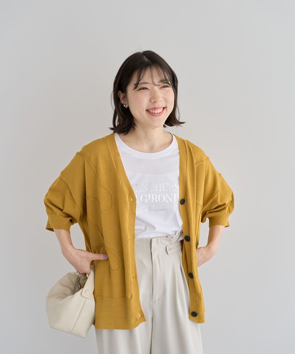 Green Parks 箔プリントフェミニンロゴＴシャツ 