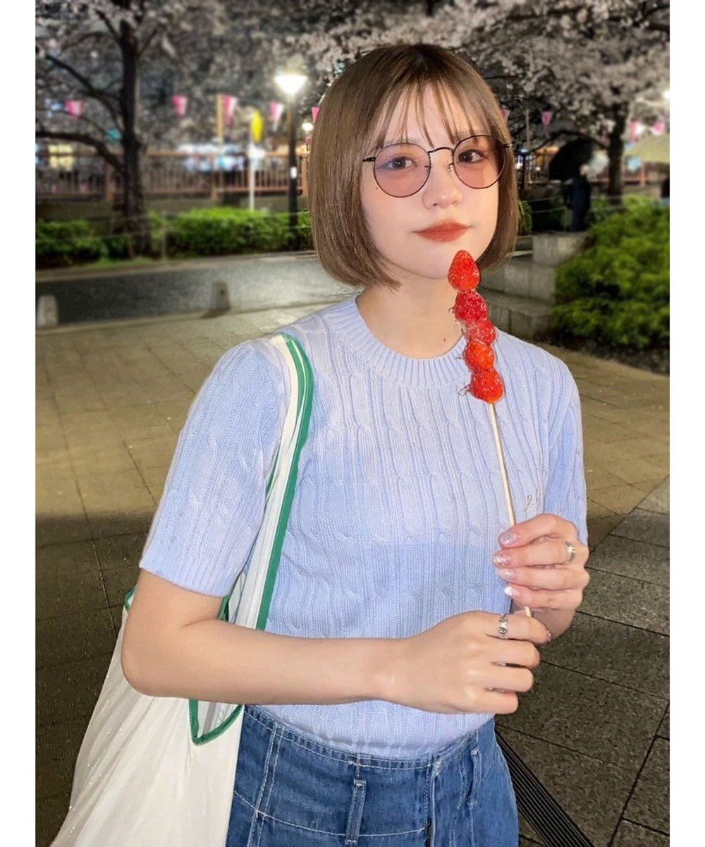 Green Parks ケーブル半袖ニット 