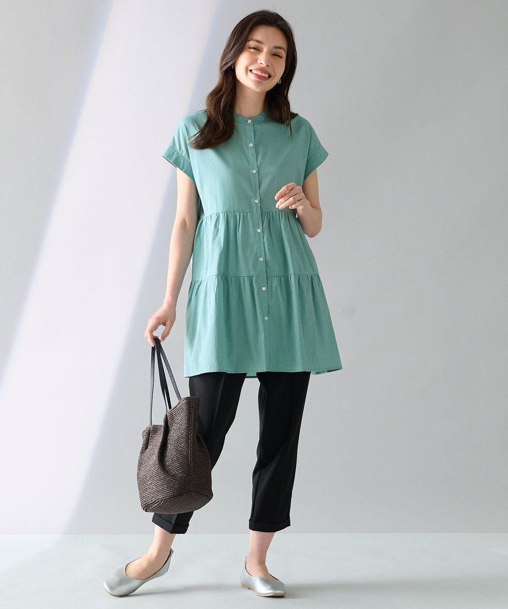 ANY 【洗濯機可能】シルキーソフトティアードブラウス 