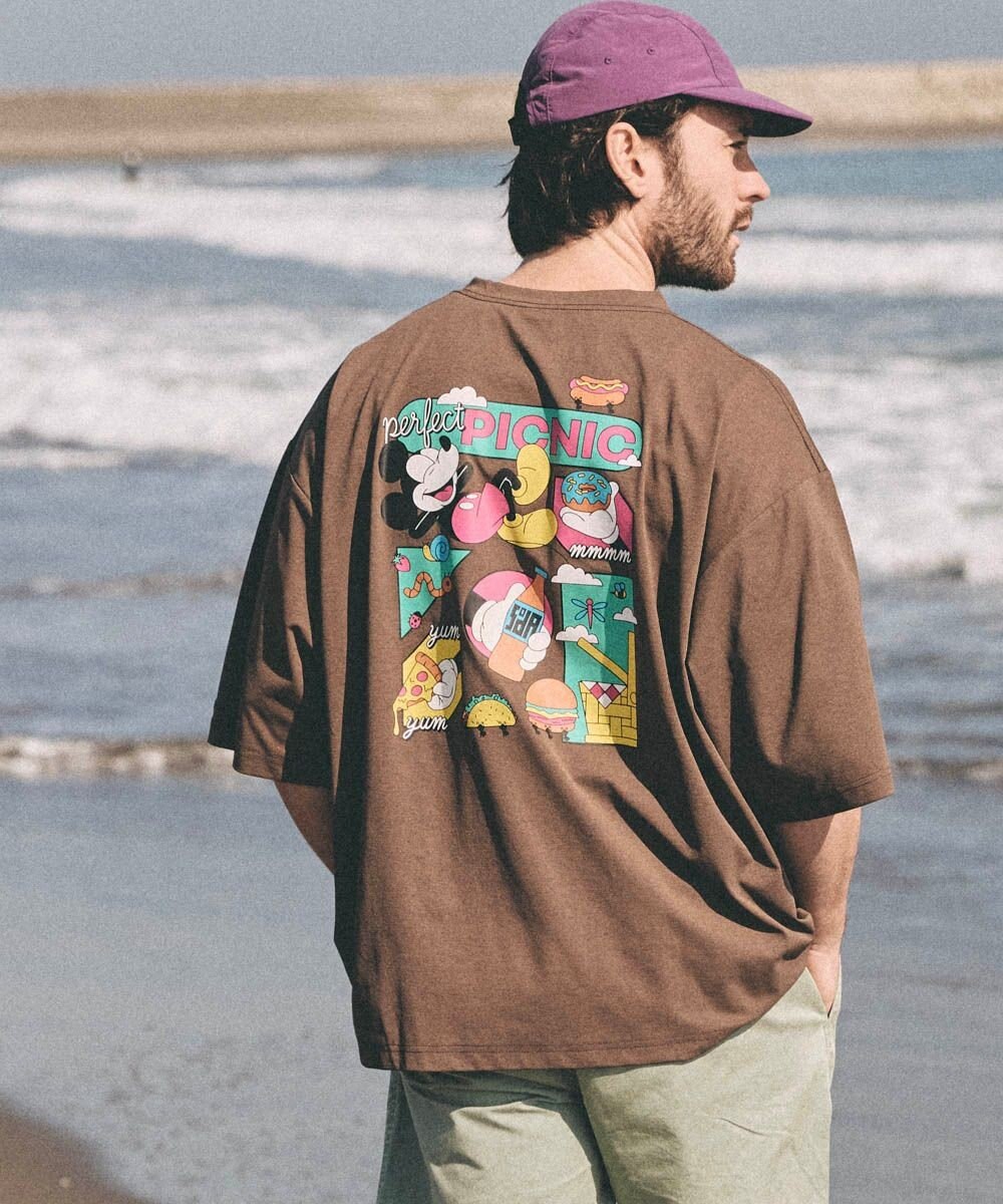 OP／FILA 【Ocean Pacific】ミッキー/水陸両用ビッグTシャツ/ユニセックス 