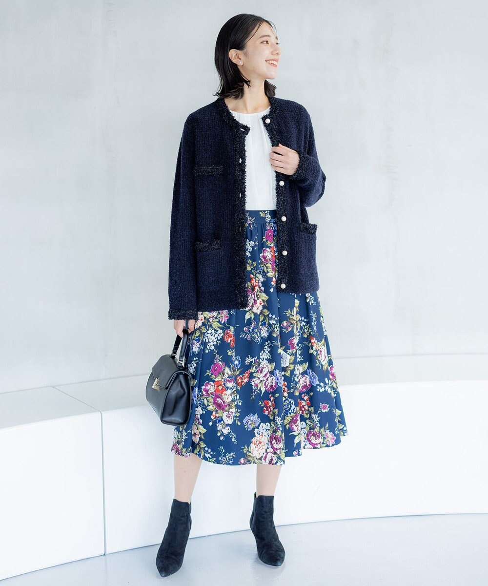 組曲 S 【23AW】ローズブーケプリント フレアスカート 