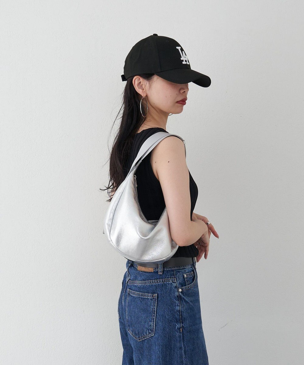 russet ソフトレザーラウンドショルダーバッグ【シルバー】(CE-1470-WEB) 