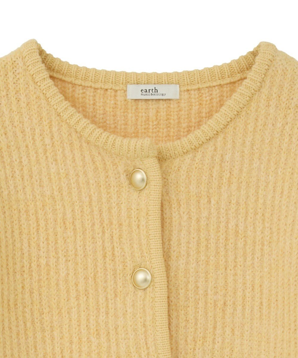 earth music&ecology 【WEB限定】ゴールド釦ショートニットカーディガン 