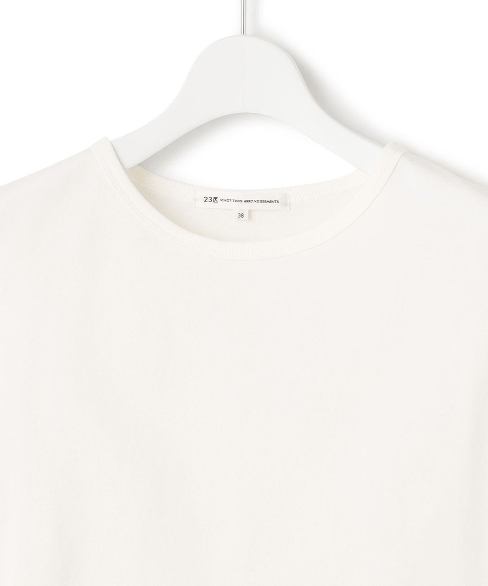 23区 L 【新色追加/洗える】コットンベアジャージー ノースリーブ Tシャツ 