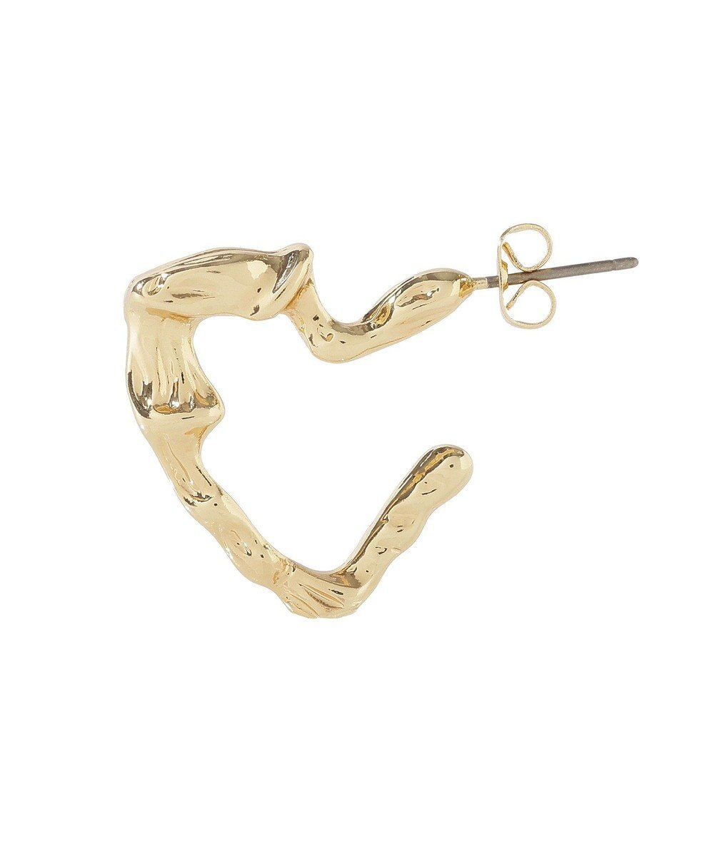 earth music&ecology メタリックハートフープピアス 