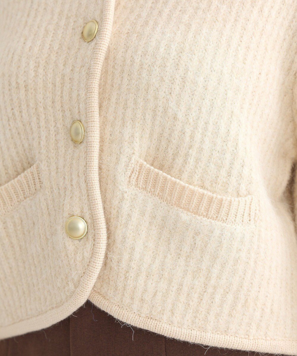 earth music&ecology 【WEB限定】ゴールド釦ショートニットカーディガン 