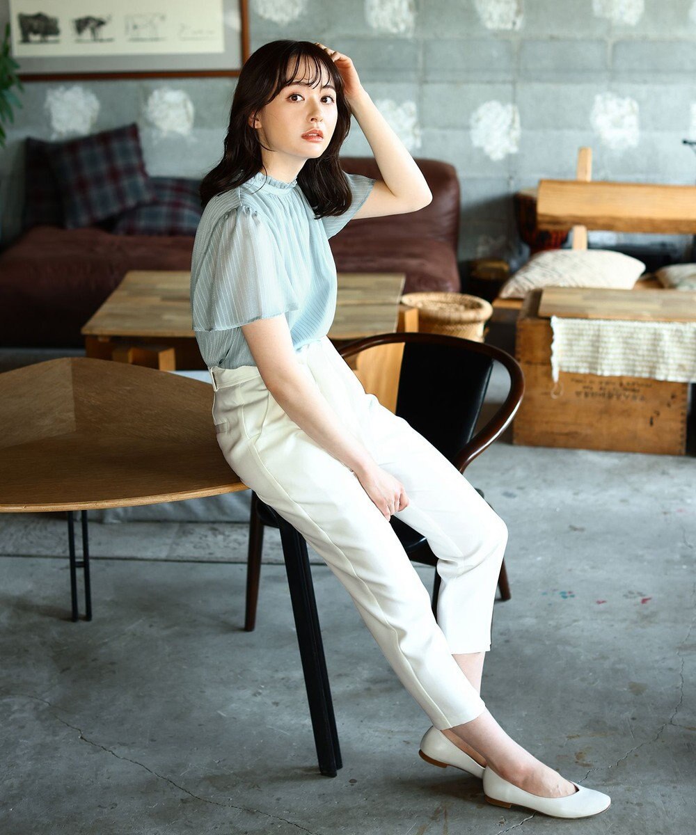 Tiaclasse L 【洗える】美脚効果も叶うリボン付きテーパードパンツ 