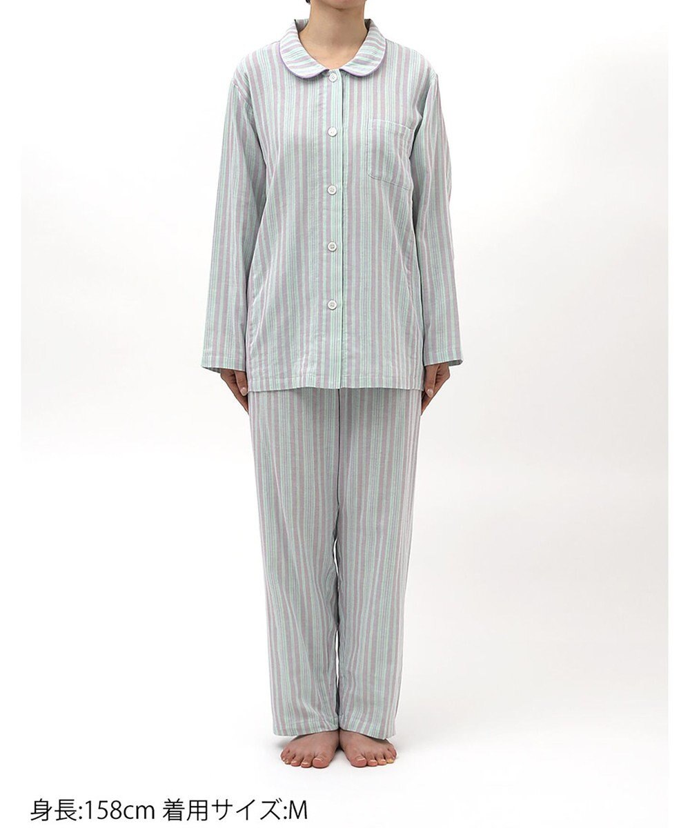 Wing パジャマ 長袖 長ズボン 綿100%(本体) 二重ガーゼ レディース EP8070 ウイング／ワコール 