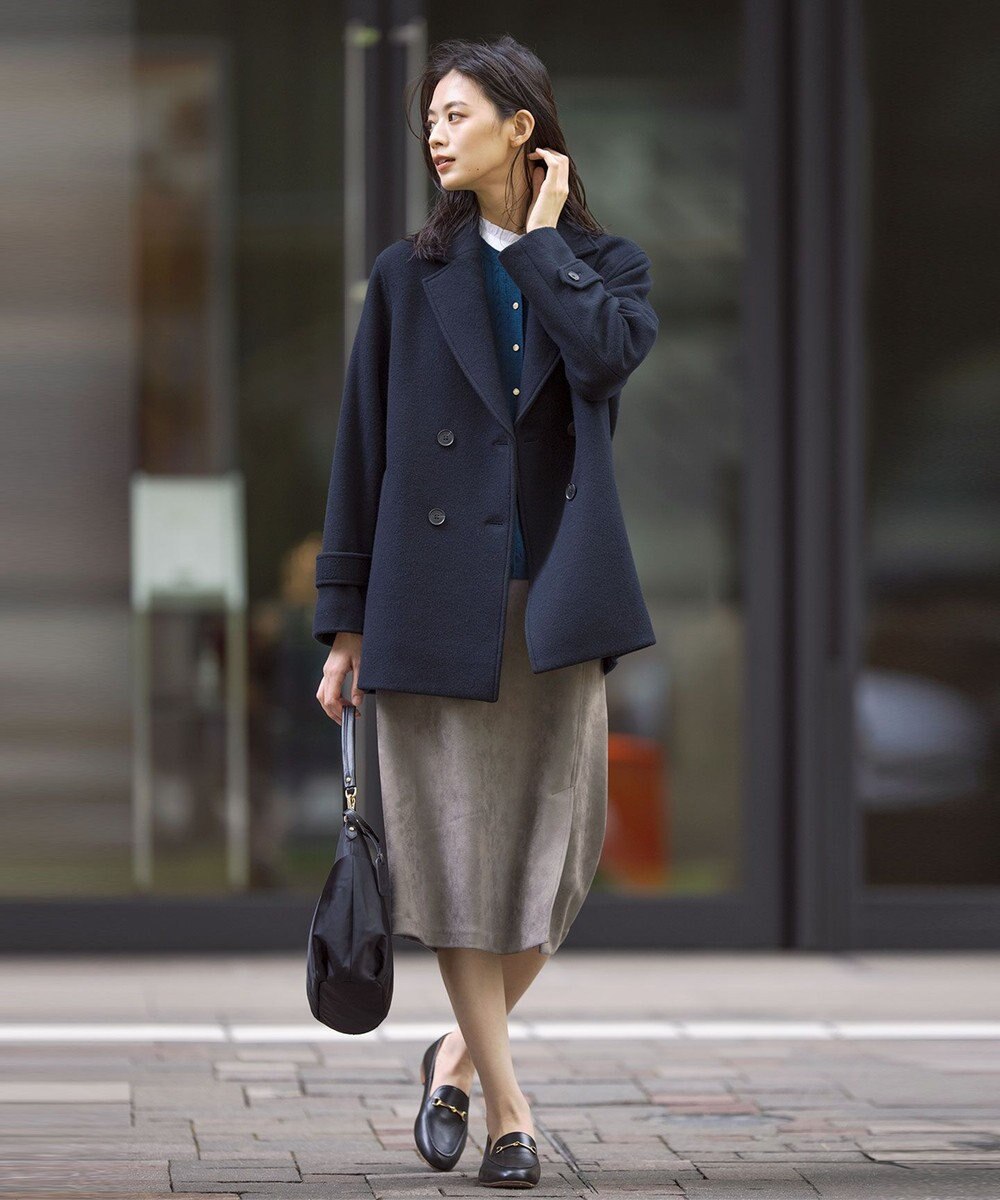 J.PRESS LADIES L Jackal 140sソフトメルトン Pコート 