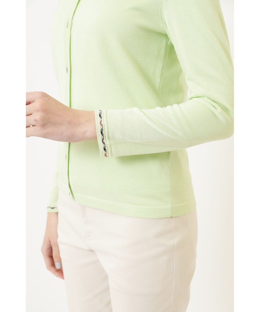 DAKS チェックジャカードコットンクルーネックカーデ 